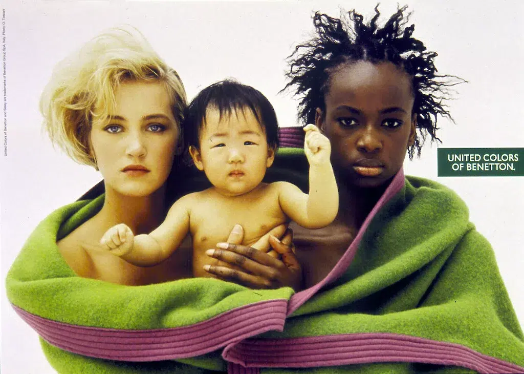 Photo: Benetton F/W 1990, “Blanket”. Credits: Oliviero Toscani.